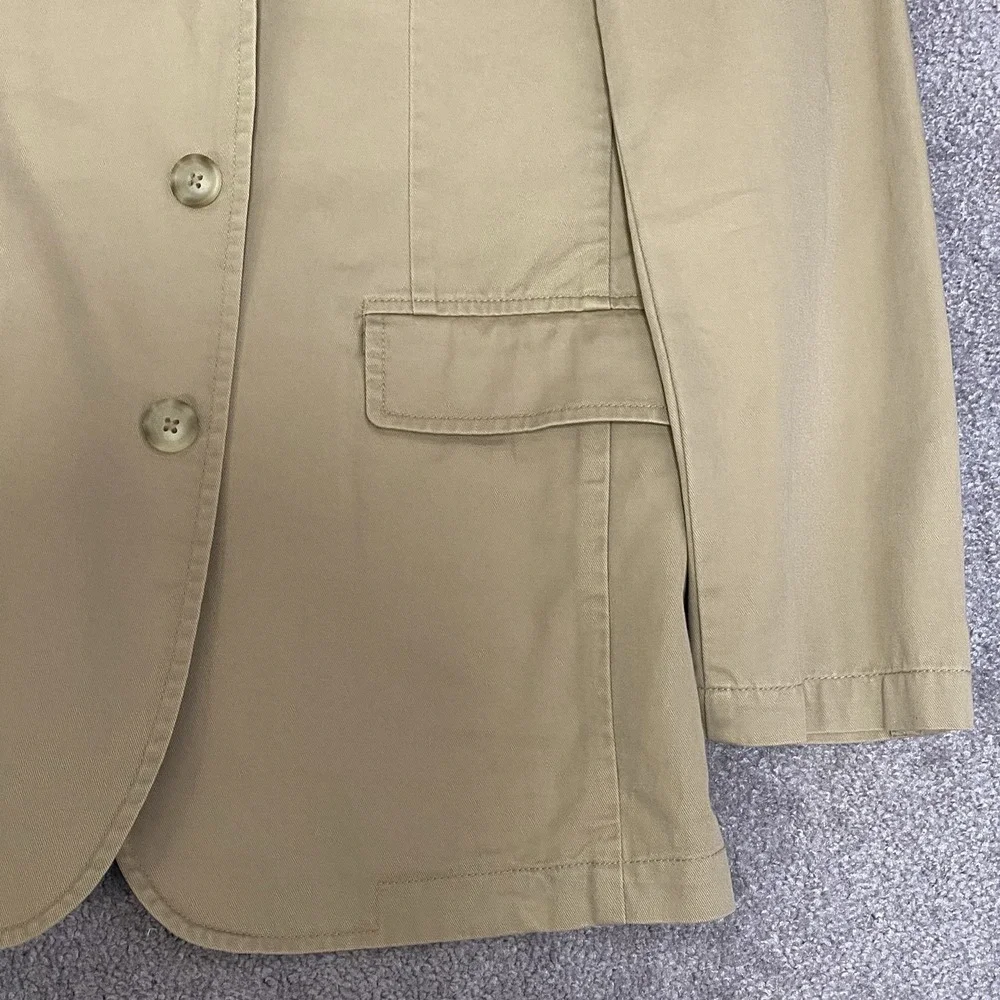 J Crew Mens‎ S Unstructured Cotton Blazer Khaki Sport Coat Preppy Y2K Academia